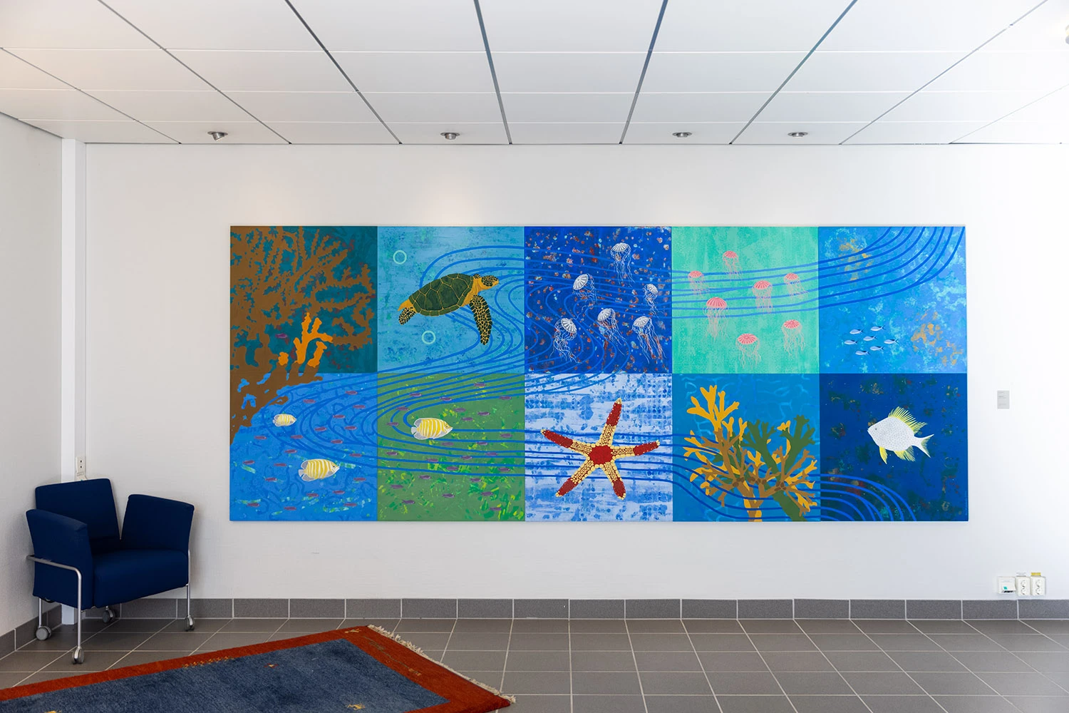 Målning i form av en undervattensscen.