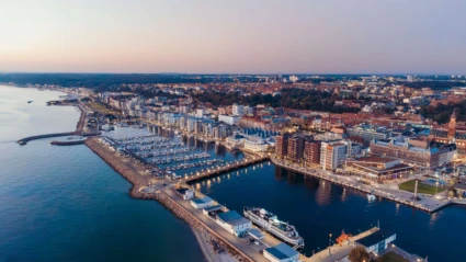 Flygfoto över Helsingborg centrum.