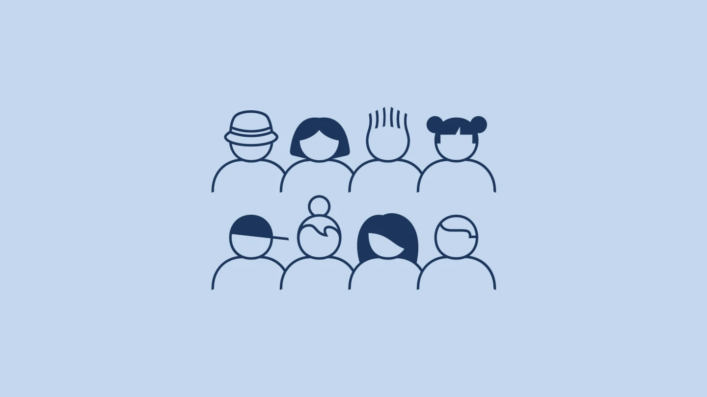 Piktogram: en grupp med åtta människor.