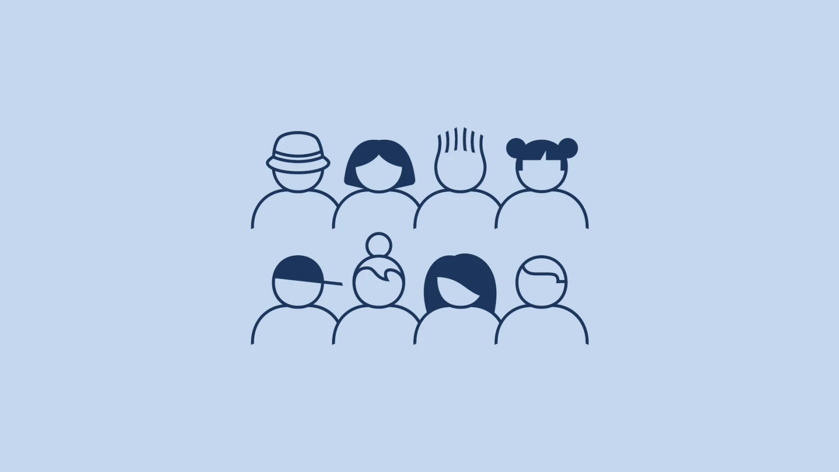 Piktogram: en grupp med åtta människor.