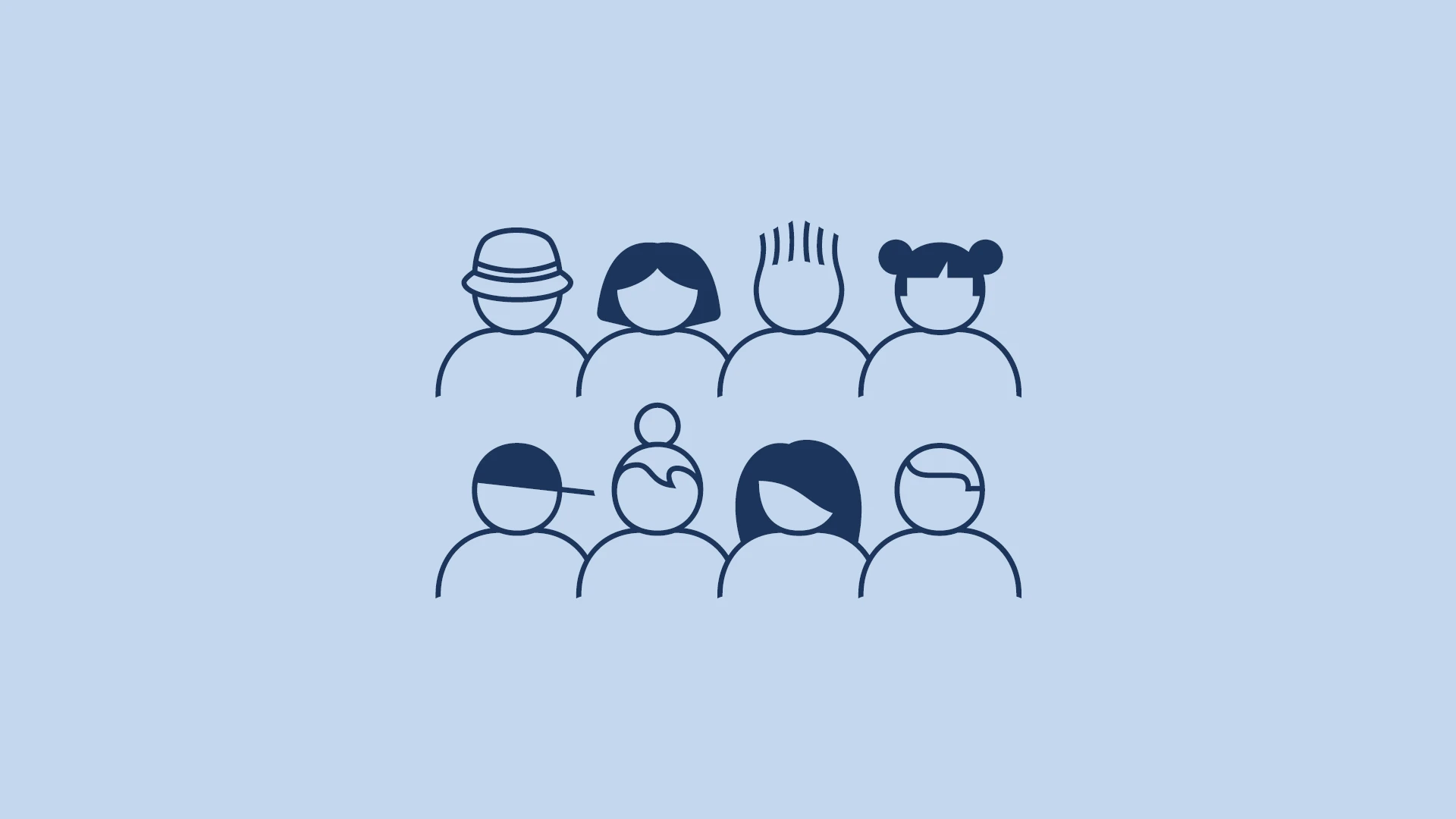 Piktogram: en grupp med åtta människor.