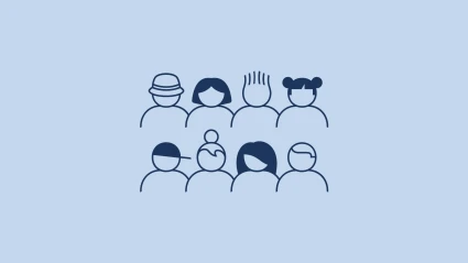 Piktogram: en grupp med åtta människor.