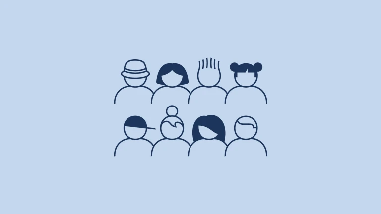 Piktogram: en grupp med åtta människor.