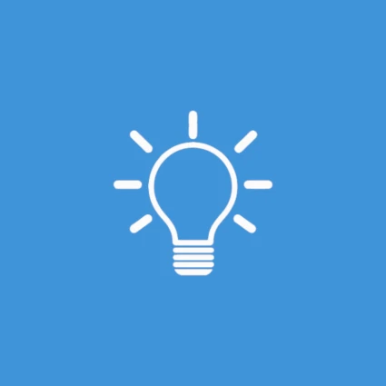 Piktogram: glödlampa.