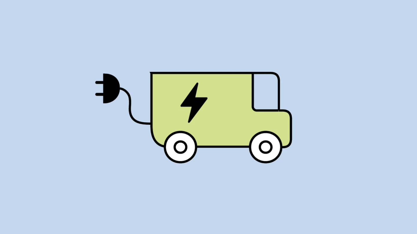 Piktogram: eldrivet fordon.