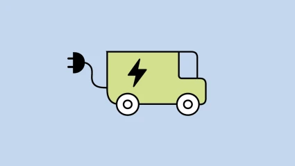 Piktogram: eldrivet fordon.