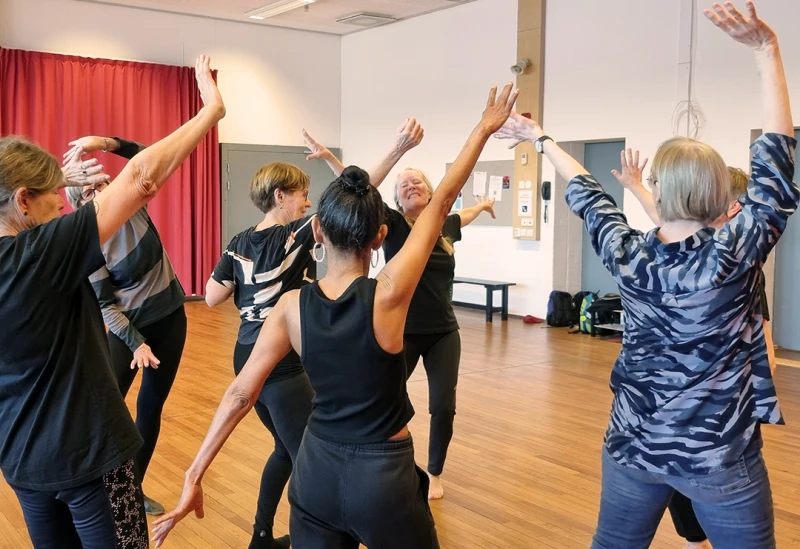 Flera människor som dansar i grupp