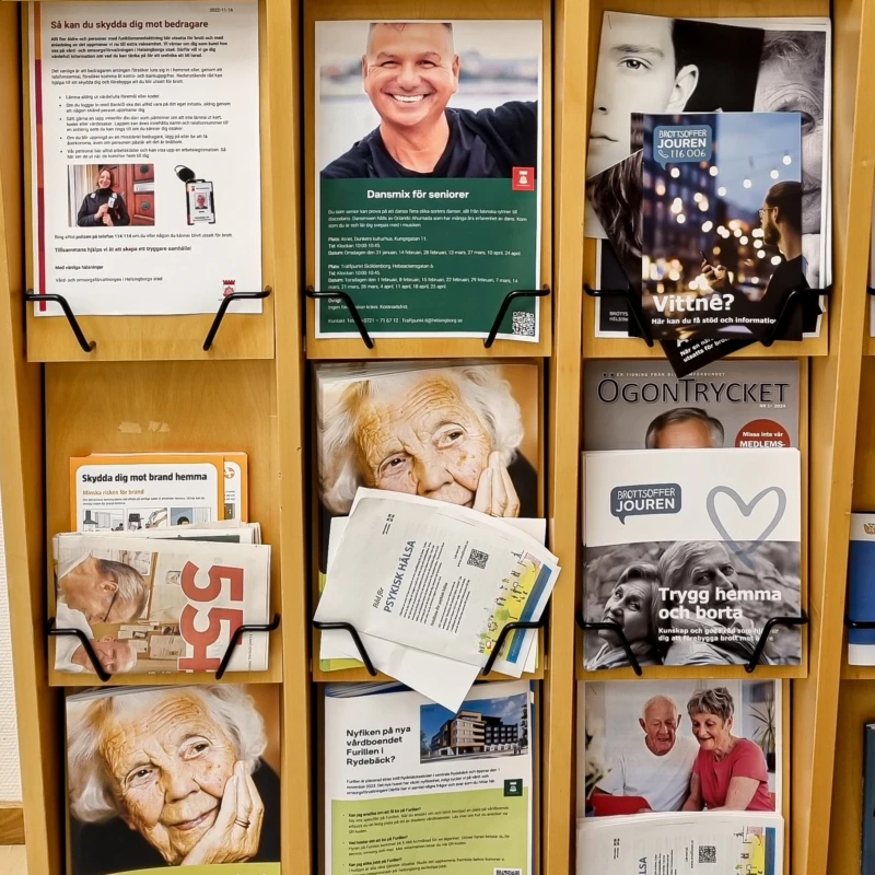 Informationsblad på träffpunkt Rydebäck
