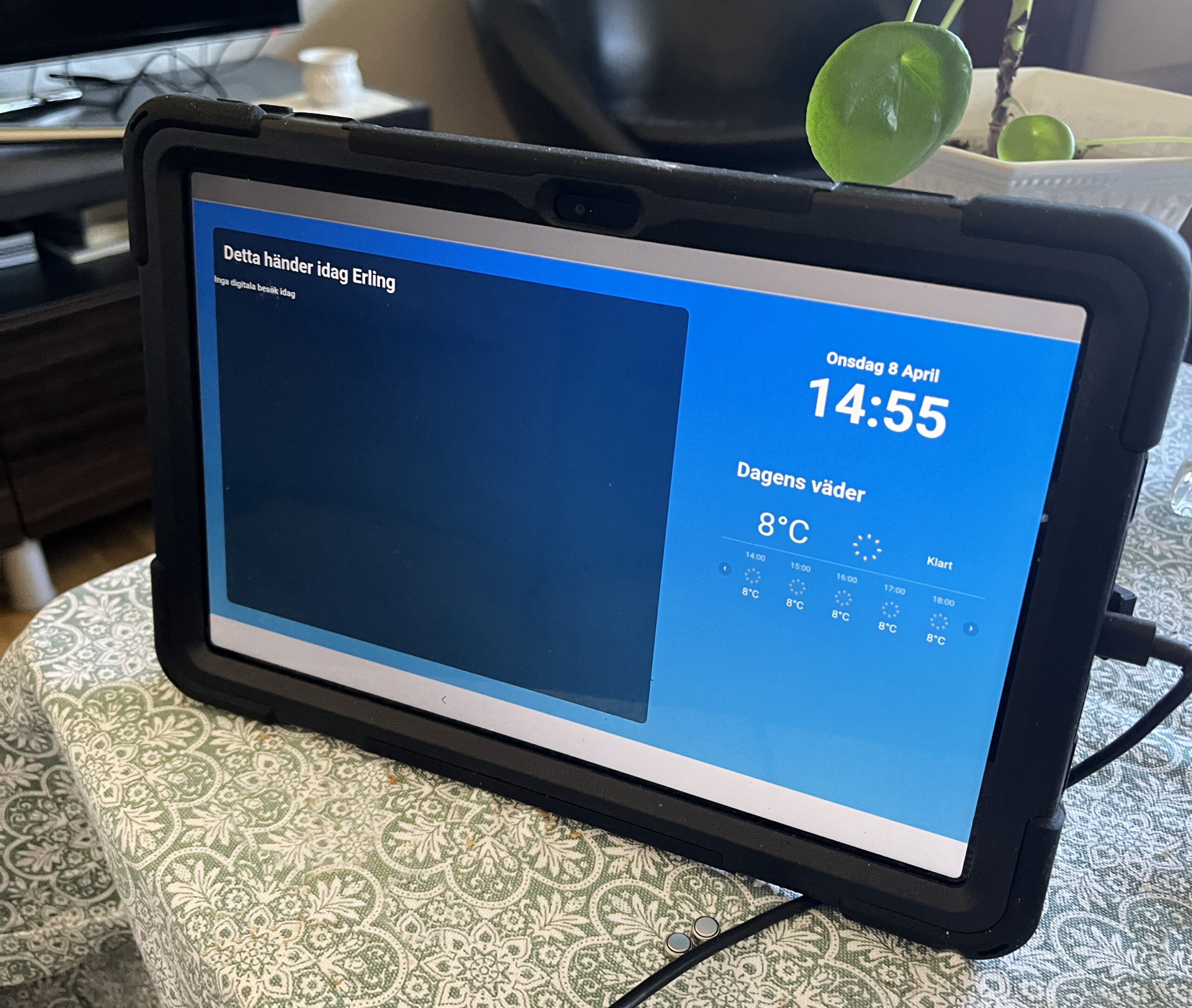 En surfplatta som används för digital hemvård.