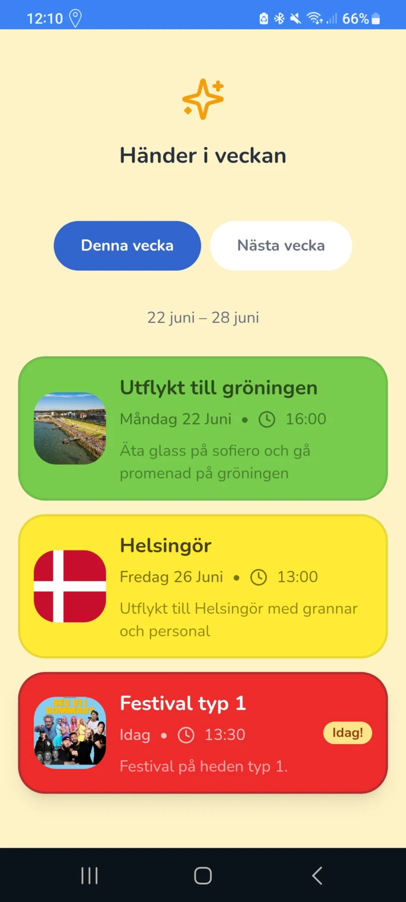 Skärmdump på mobilappen för Gräddögatan
