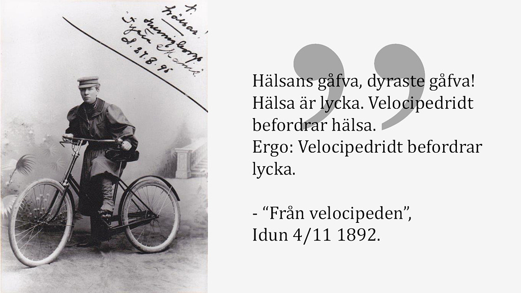 Nanny Palmqvist med cykel