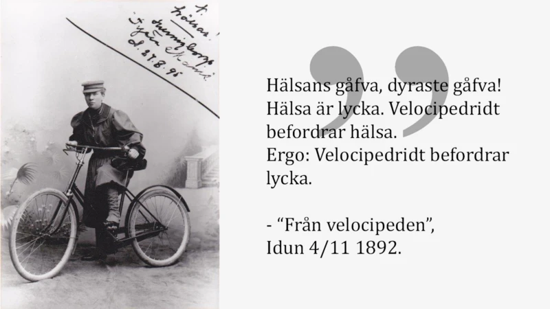 Nanny Palmkvist med sin cykel.