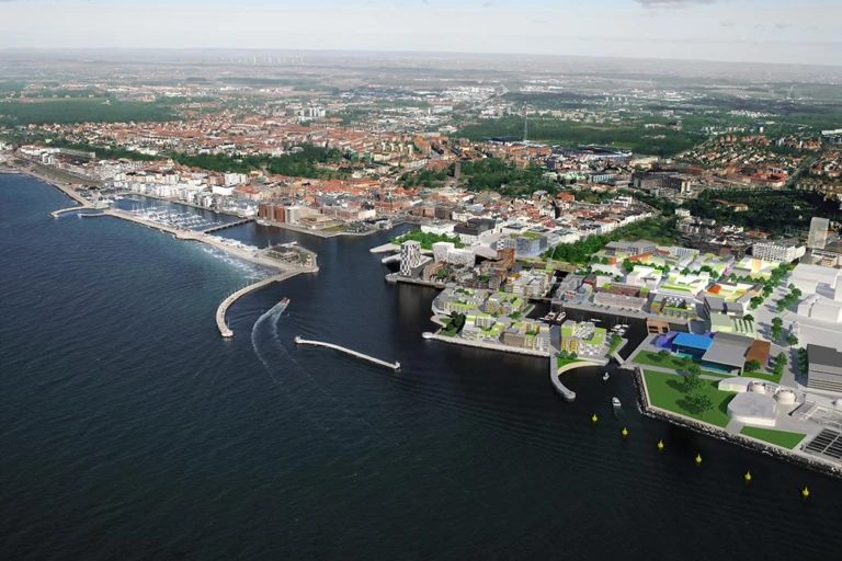 renderad bild över helsingborg city