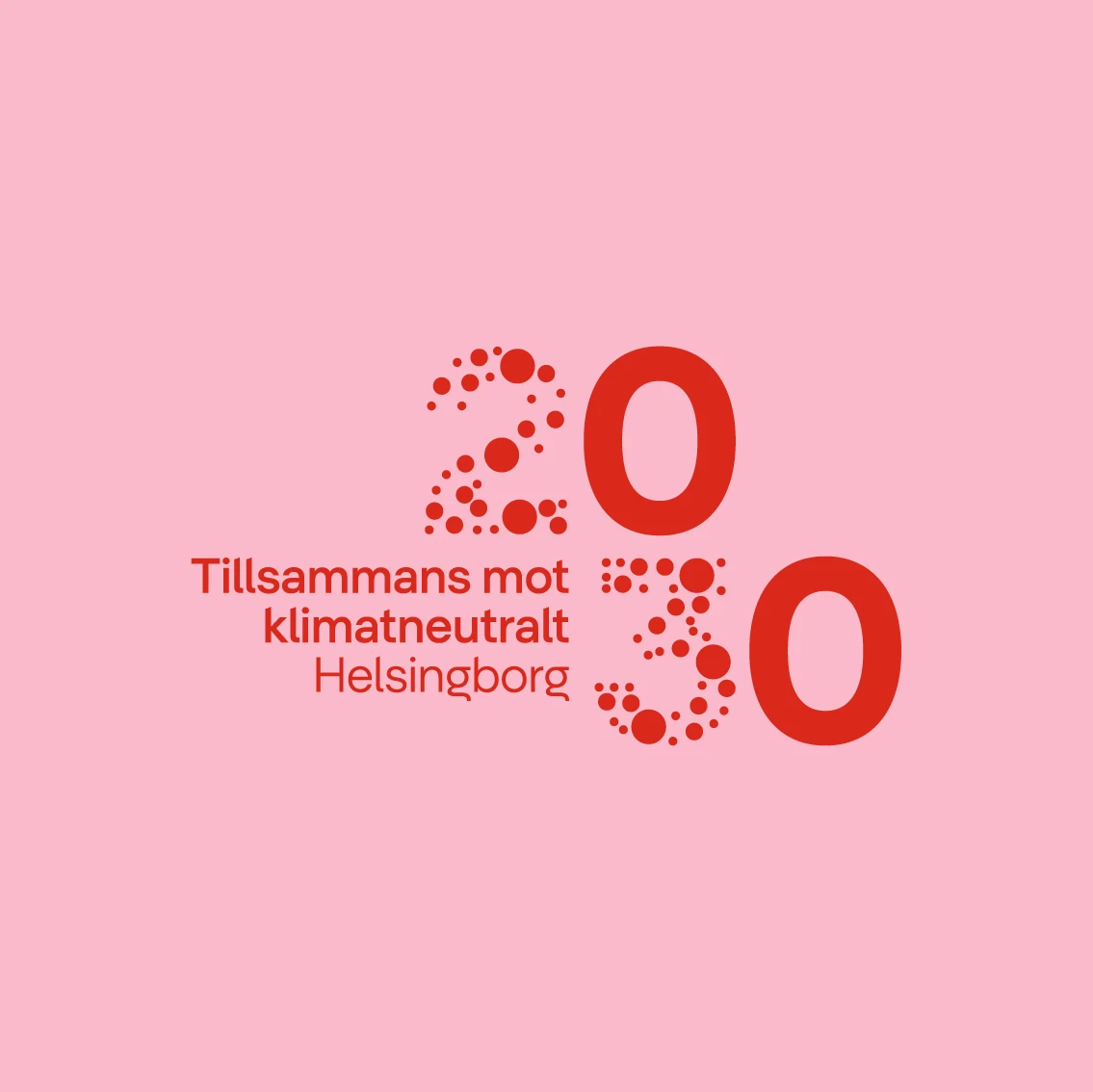 En logotyp med texten "Tillsammans mot klimatneutralt Helsingborg 2030"