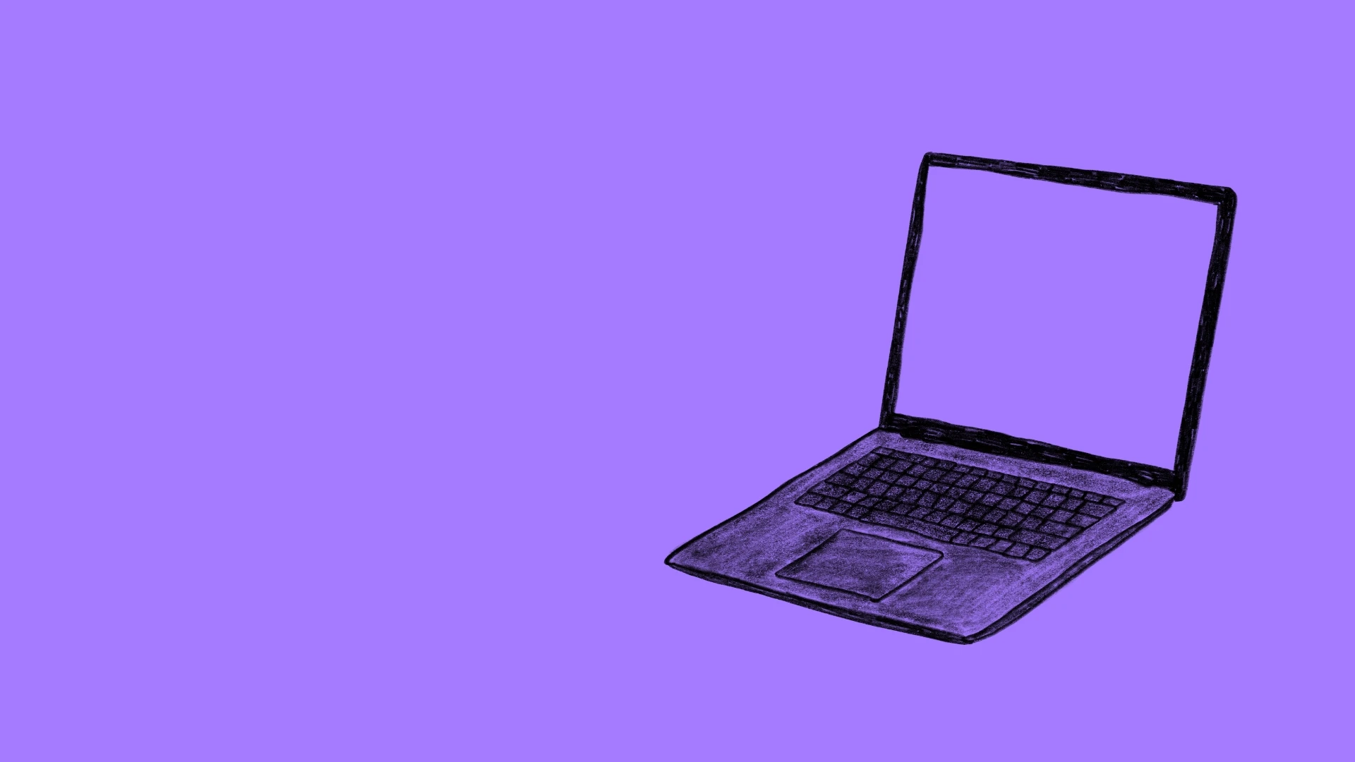 Illustrerad Laptop mot lila bakgrund
