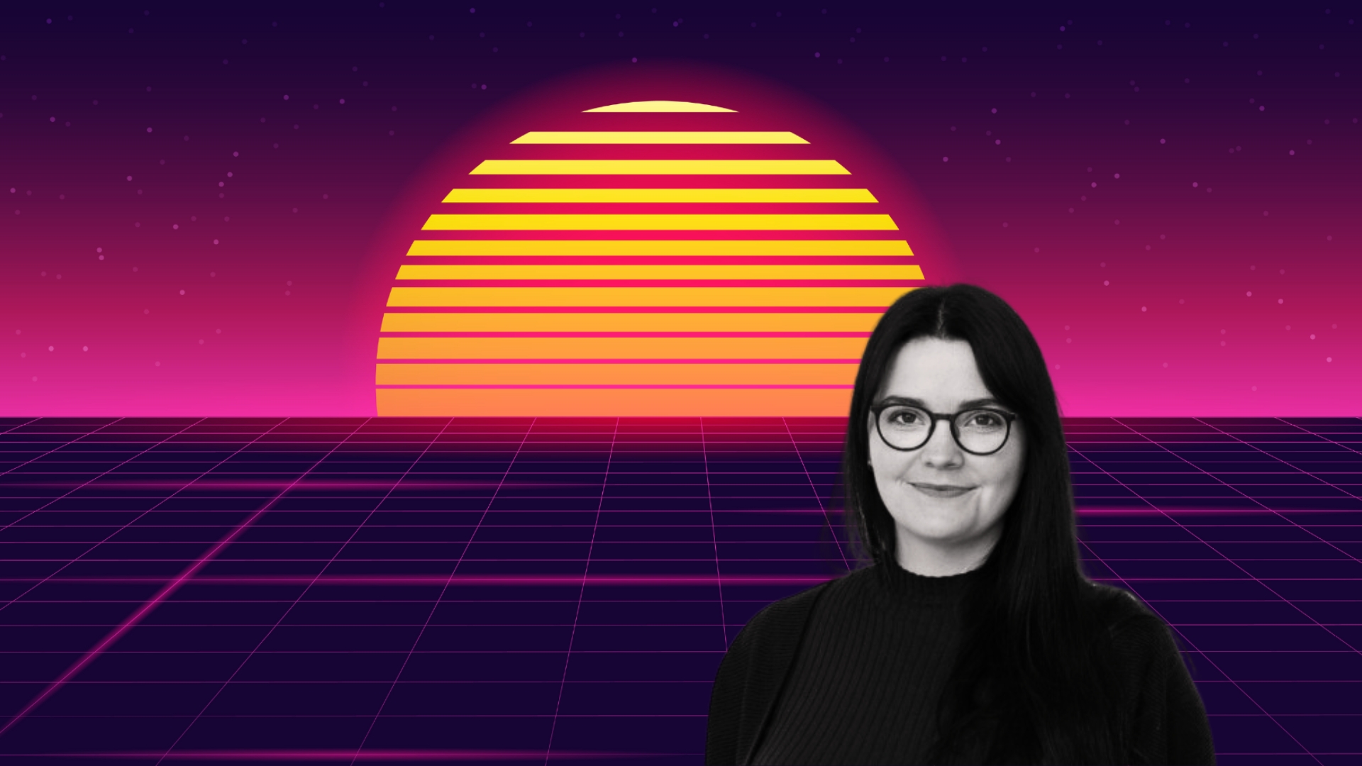 Illustrerad bild av en soluppgång. Framför det en bild på textens författare Hillevi Gustafson.