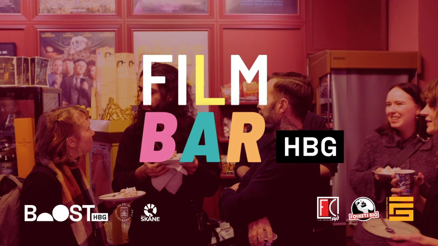 Bild från Röda Kvarn med texten "Filmbar HBG"
