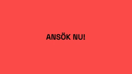 Texten Ansök nu mot en röd bakgrund
