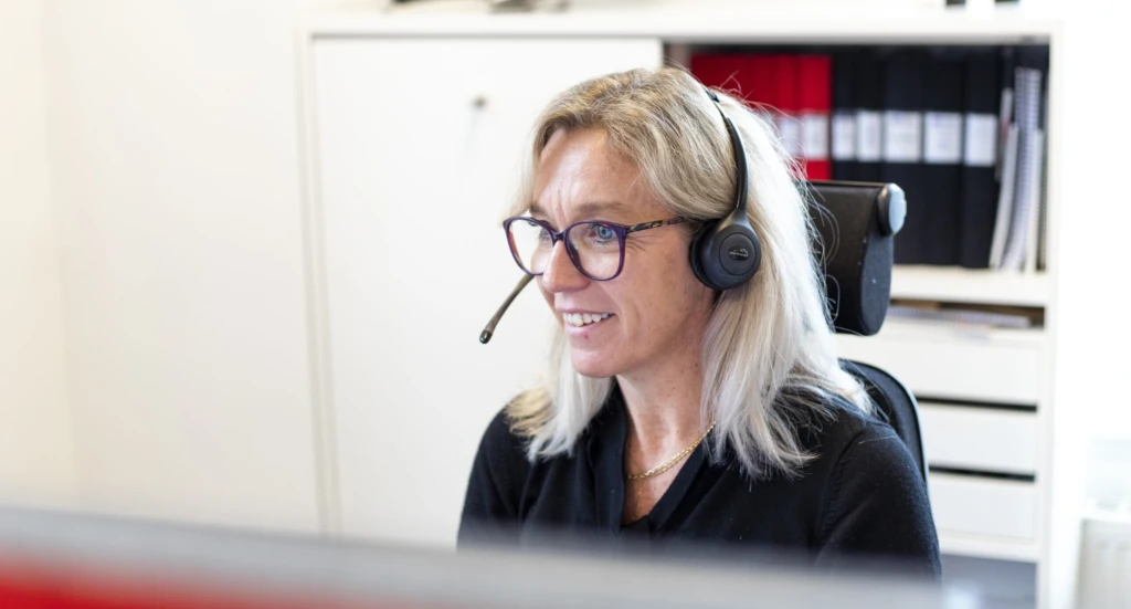 Bild på telefonsupporten