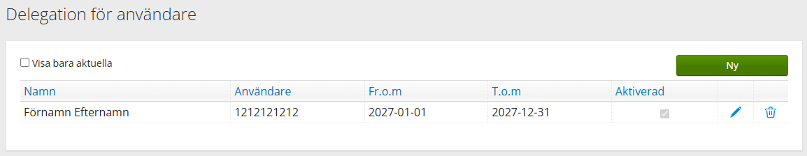 Delegation - Lista delegationer