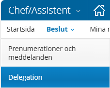 Delegation - Meny
