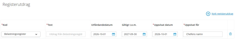 Registerutdrag i Anställningsguiden